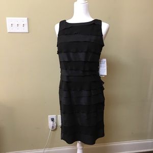 Black tafetta and chiffon with beads dress